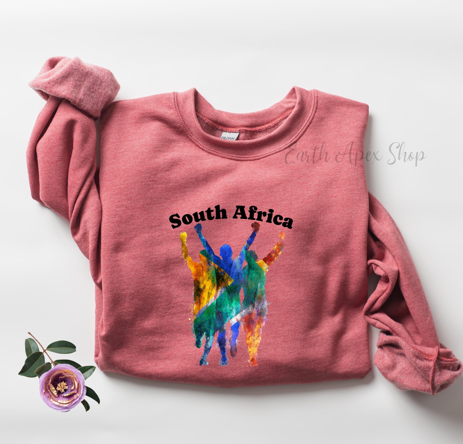 South Africa Sweater, Country Flag Pullover Crewneck, South African Vacation Sweathsirt
