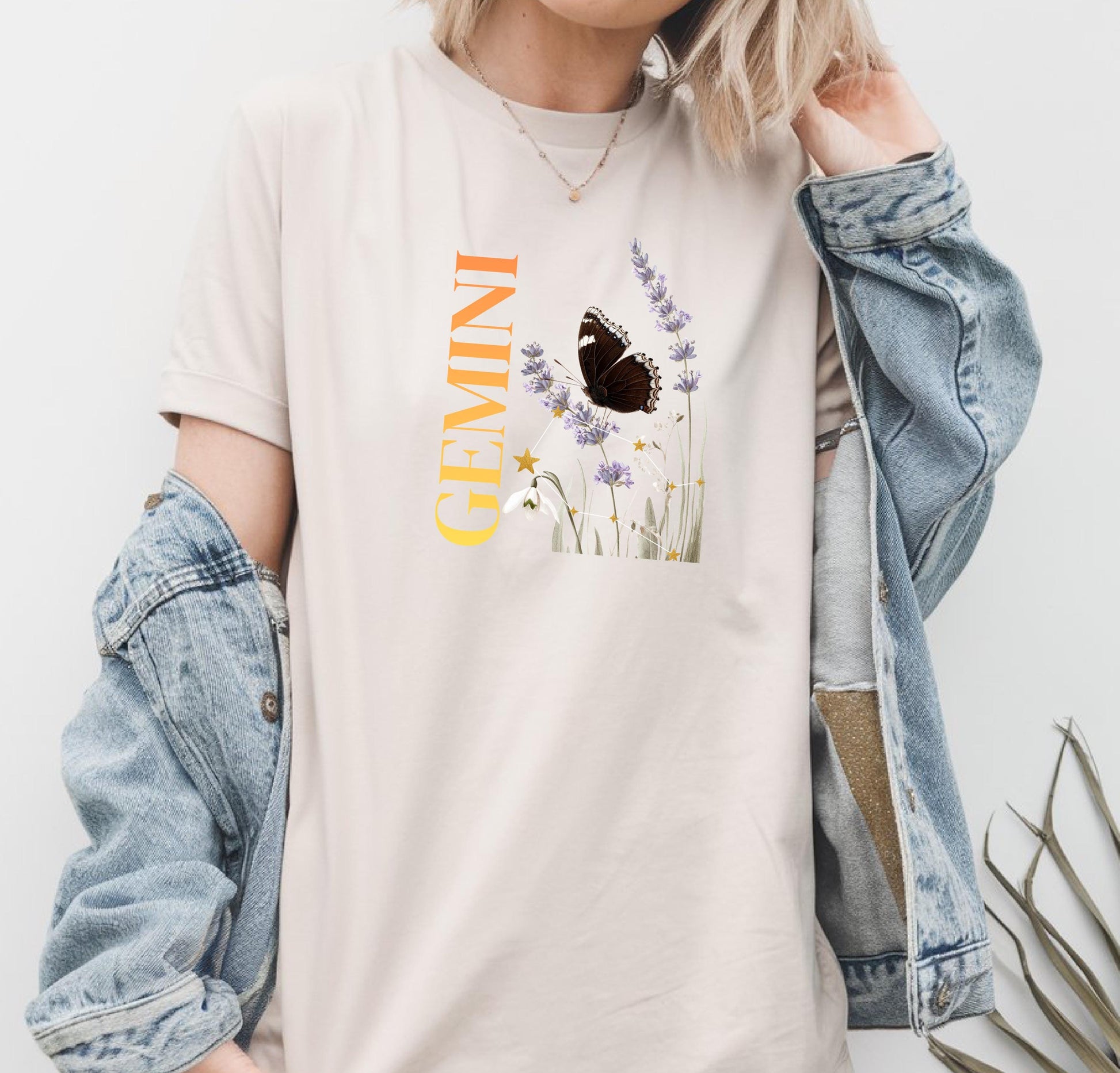 Gemini June Birth Month Flower Zodiac Constellation Shirt | Comfort Colors Tee