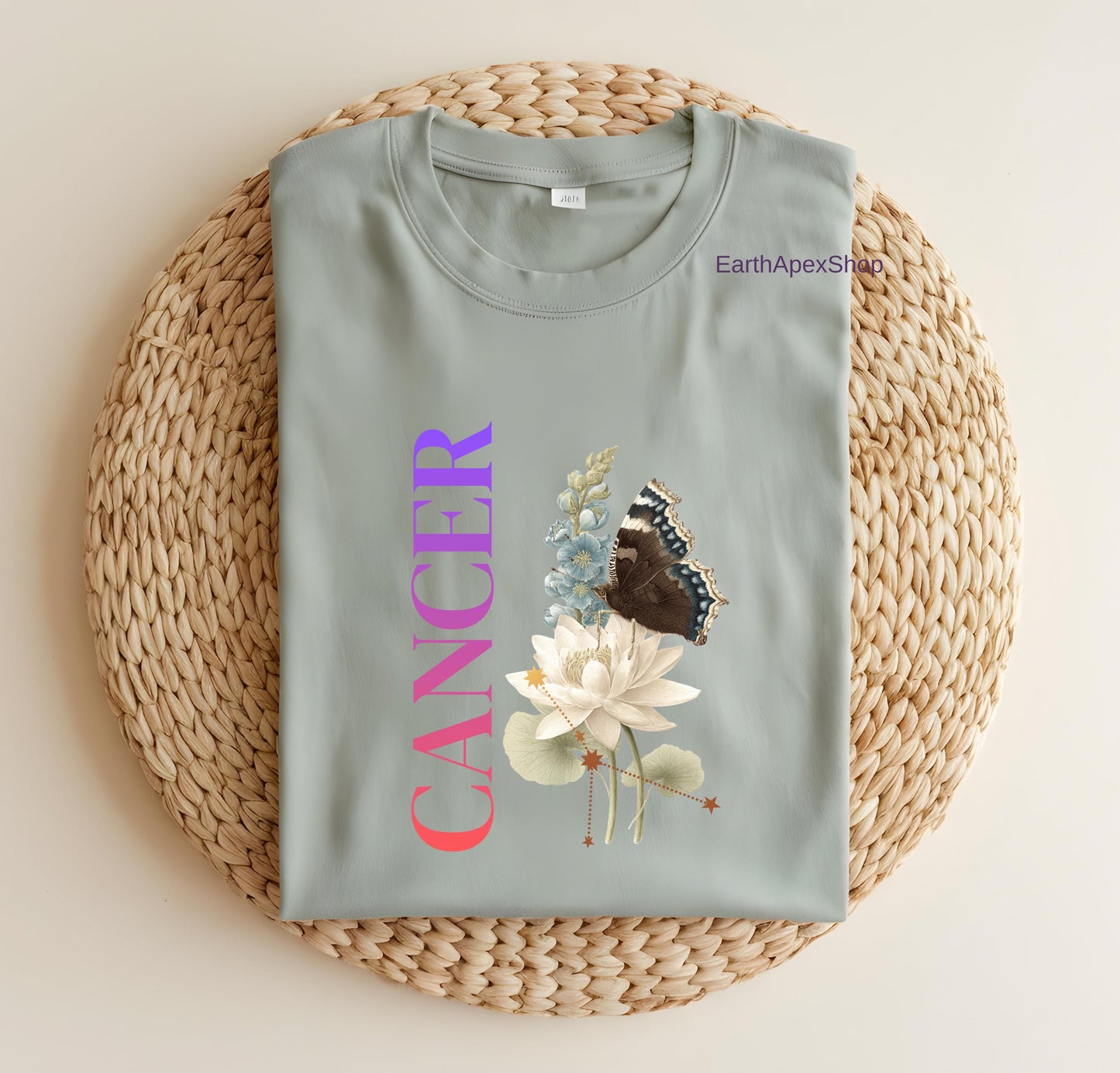 Cancer June July Birth Month Flower Zodiac Constellation Shirt | Comfort Colors Tee