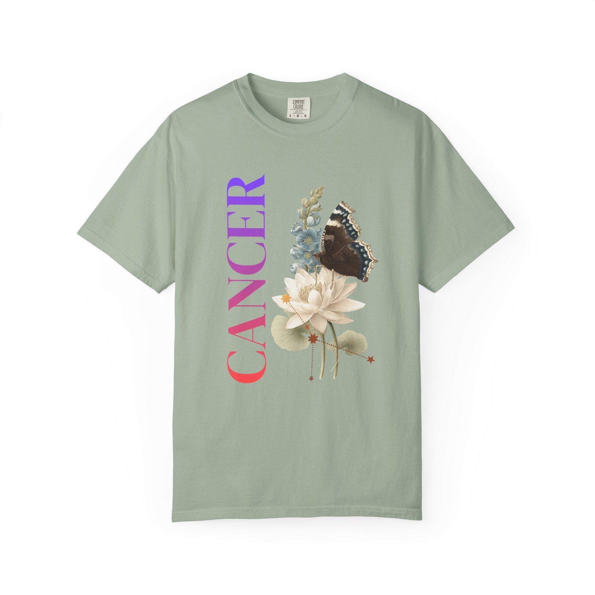 Cancer June July Birth Month Flower Zodiac Constellation Shirt | Comfort Colors Tee