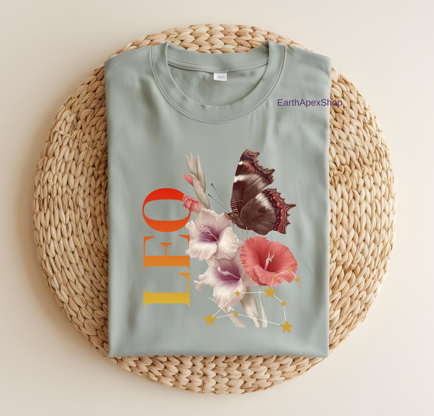 Leo July August Birth Month Flower Zodiac Constellation Shirt | Comfort Colors Tee
