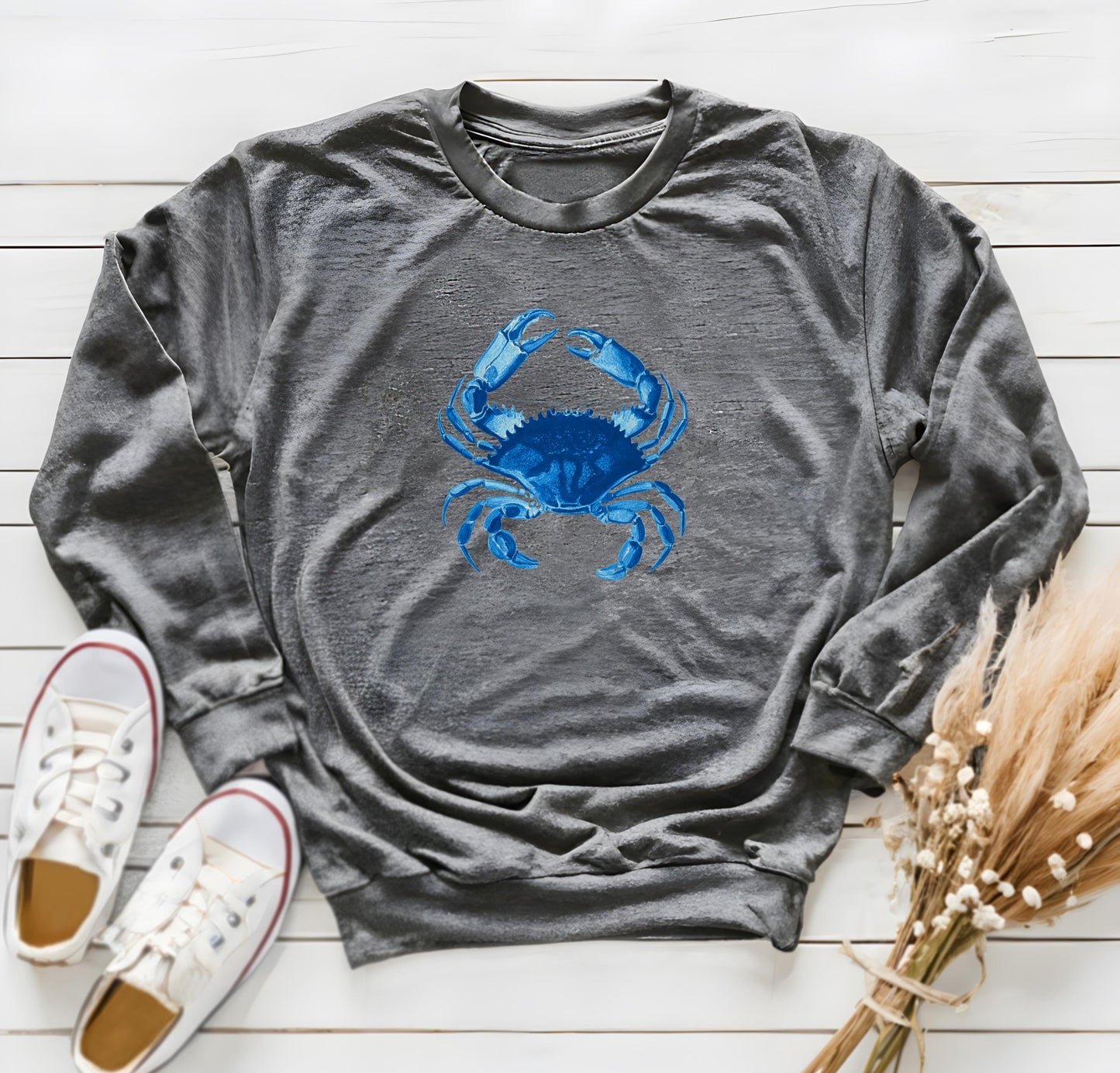 Chesapeake Blue Crab Sweater, Ocean Lover Gift Pullover