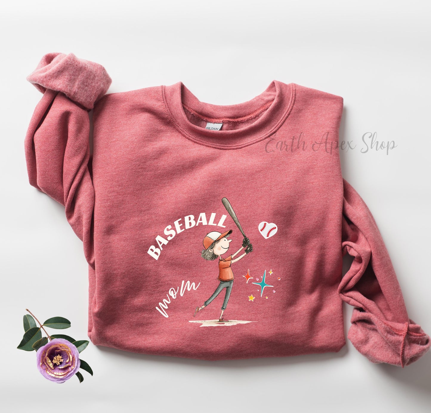 Funny Baseball Mom Sweatshirt, Gameday Cheerleader Crew Neck, Baseball Mama Sweater