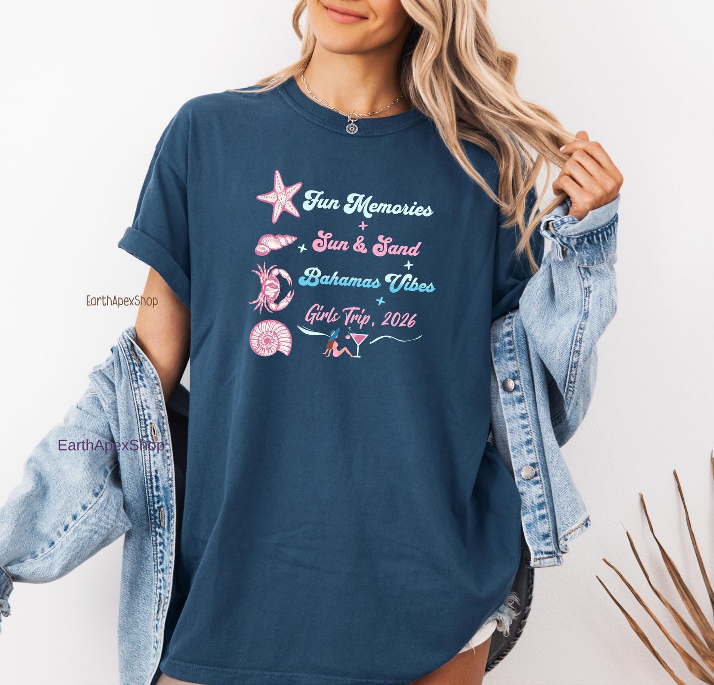 Girls Trip Shirt Personalized, Comfort Colors Custom Name Vacation Tshirt, Matching Beach Trip Tee