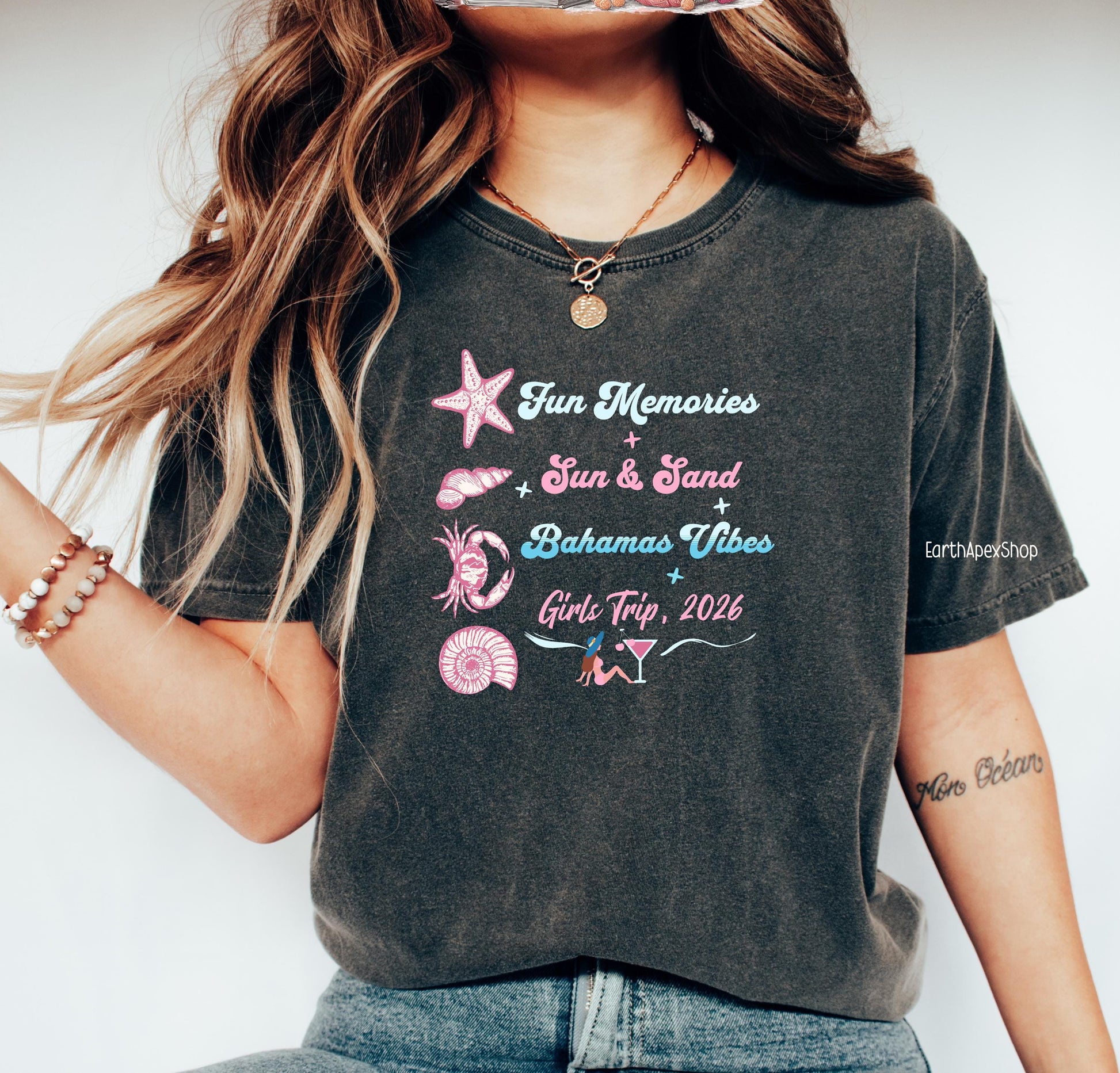 Girls Trip Shirt Personalized, Comfort Colors Custom Name Vacation Tshirt, Matching Beach Trip Tee
