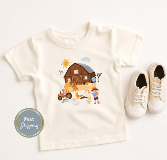 Farm Animals Toddler Shirt, Farming Kids Tee, Animal Lover Outfit