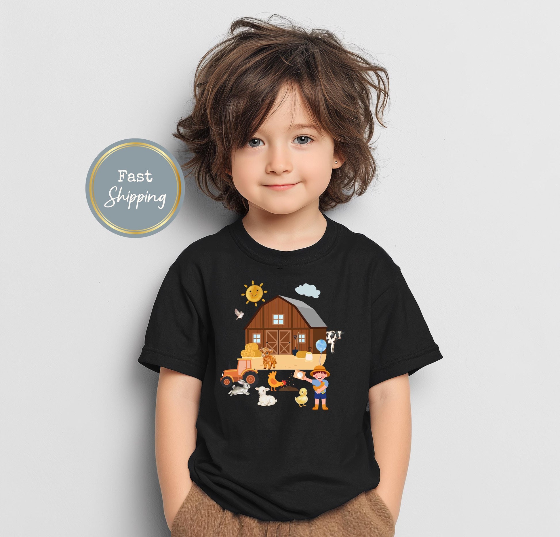 Farm Animals Toddler Shirt, Farming Kids Tee, Animal Lover Outfit
