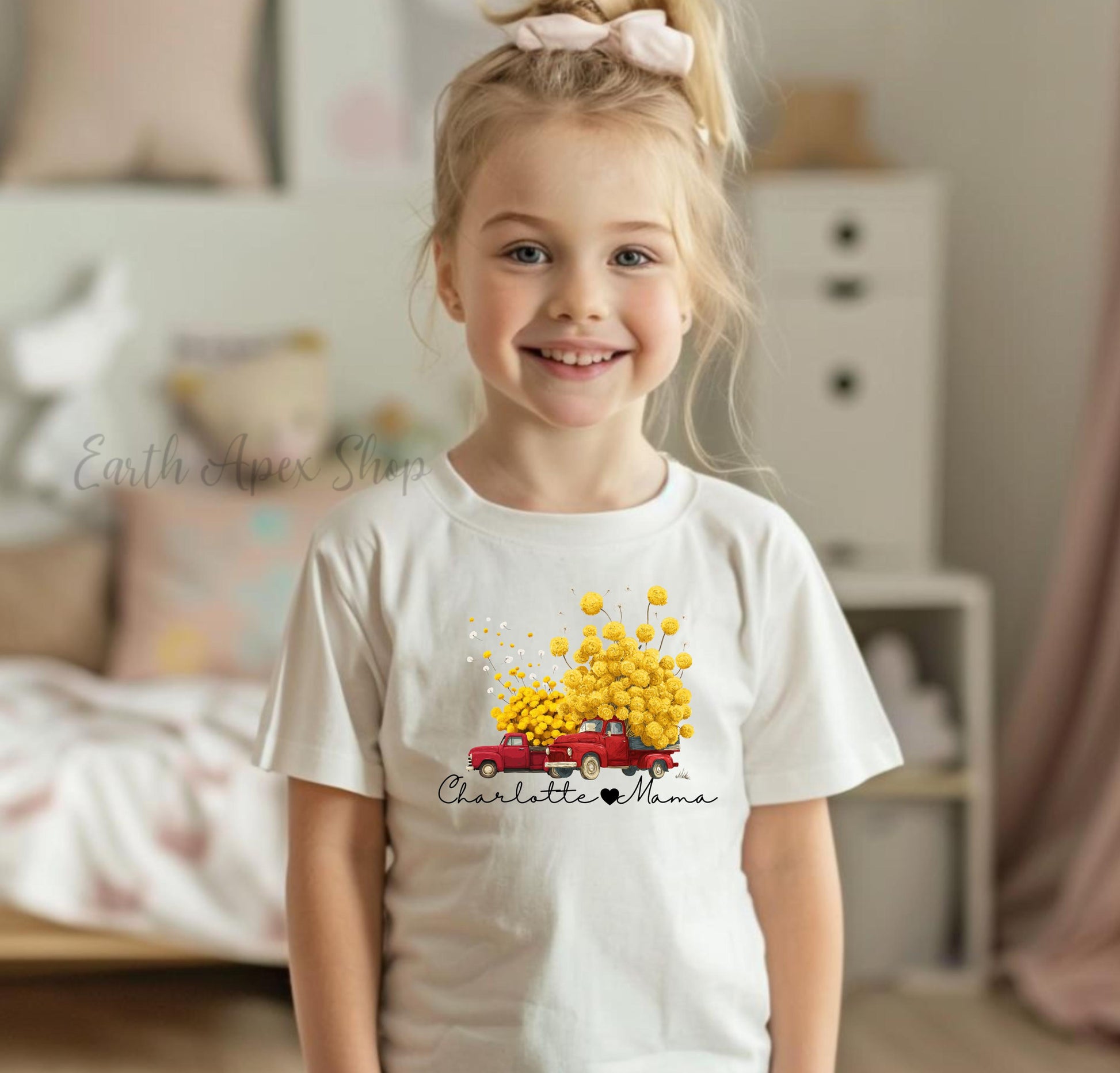 Yellow Dandelion Mommy And Me Shirts, Red Truck Mama Mini Outfits, Mother Daughter Matching Outfit, Mother's Day Gift