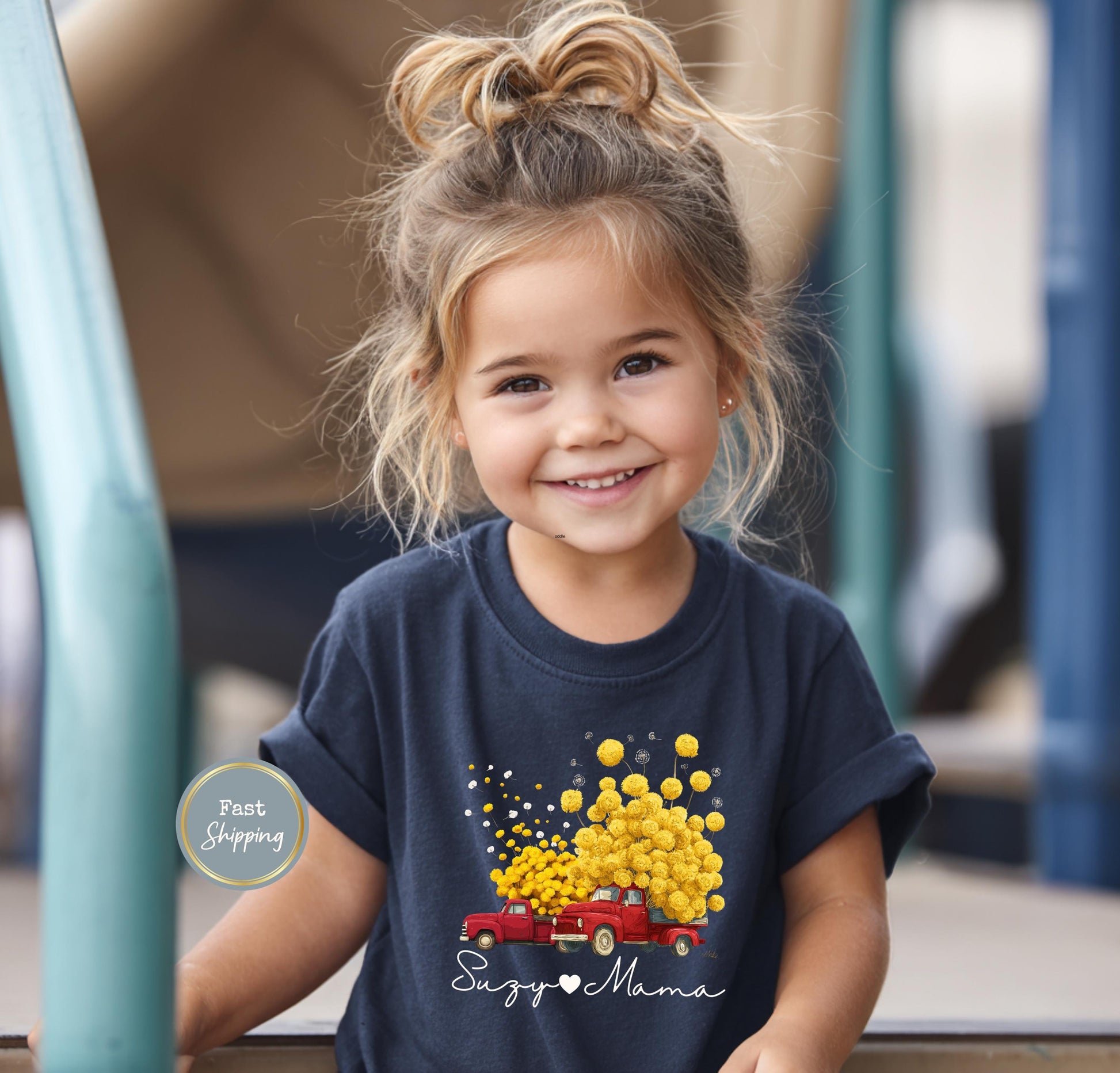 Yellow Dandelion Mommy And Me Shirts, Red Truck Mama Mini Outfits, Mother Daughter Matching Outfit, Mother's Day Gift