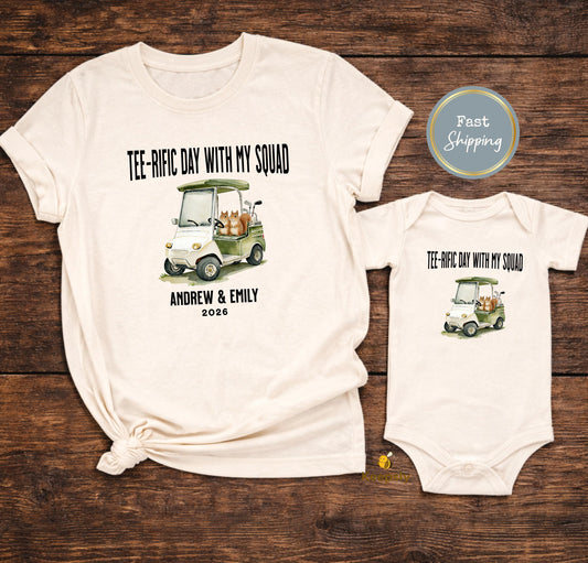 Golf Shirt Matching Golfer Tee-rific Day with My Squad Father's Day Gift Custom