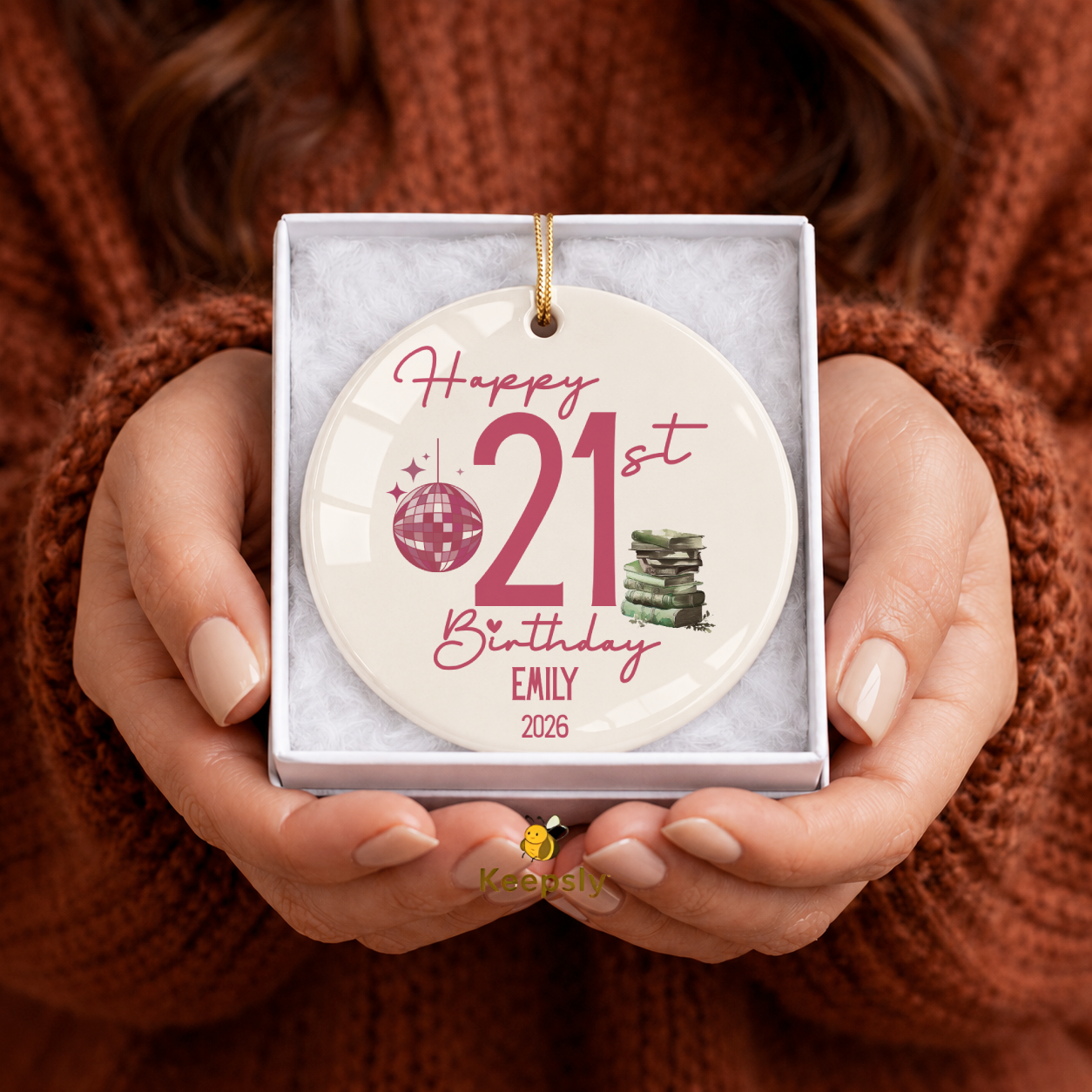 21st Birthday Gifts Ideas Personalized Ceramic Ornament