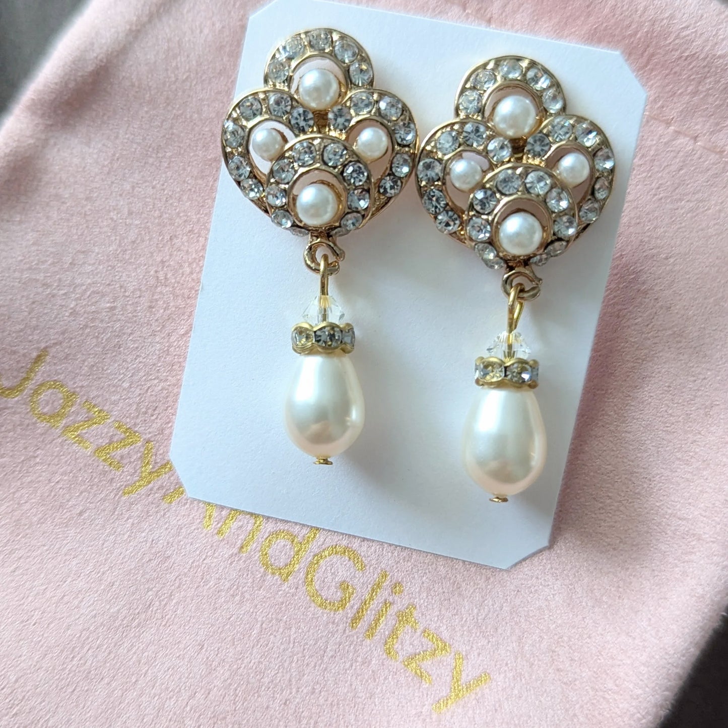 Drop Pearl Earrings Gold