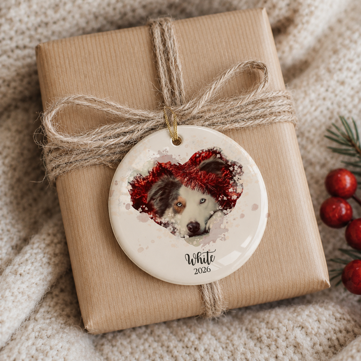 Dog Photo Ornament Personalized Christmas Pet Lover Keepsake
