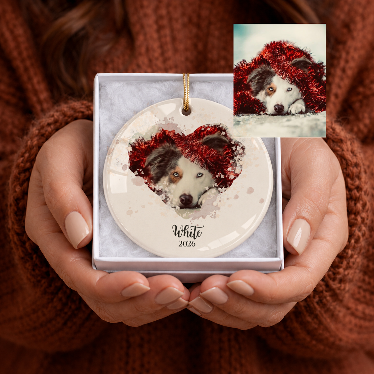 Dog Photo Ornament Personalized Christmas Pet Lover Keepsake