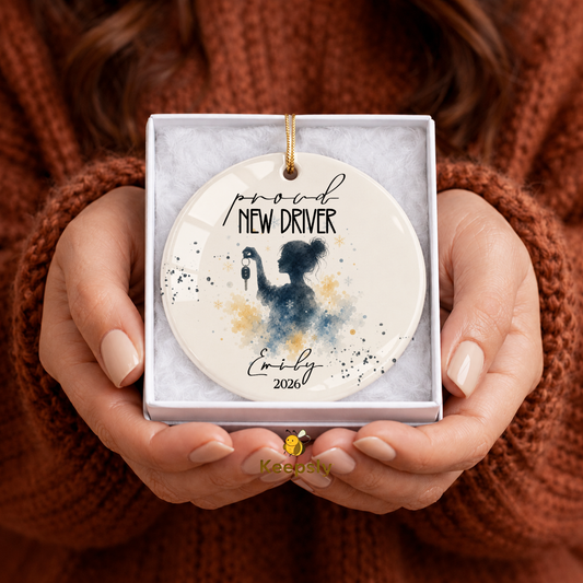Proud New Driver Ornament Boy – Personalized 2026 Gift