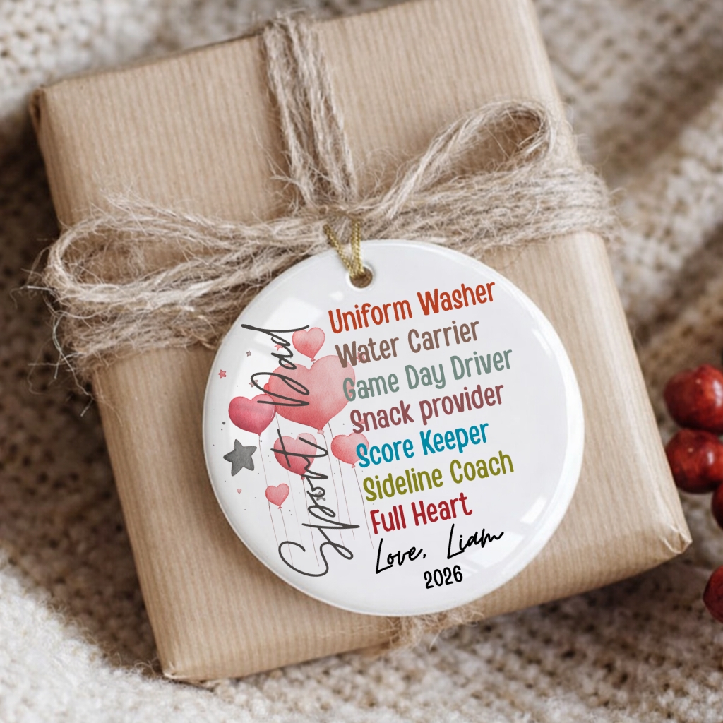 Personalized Dad Ornament Sport Dads Gift Supportive New Daddy Keepsake
