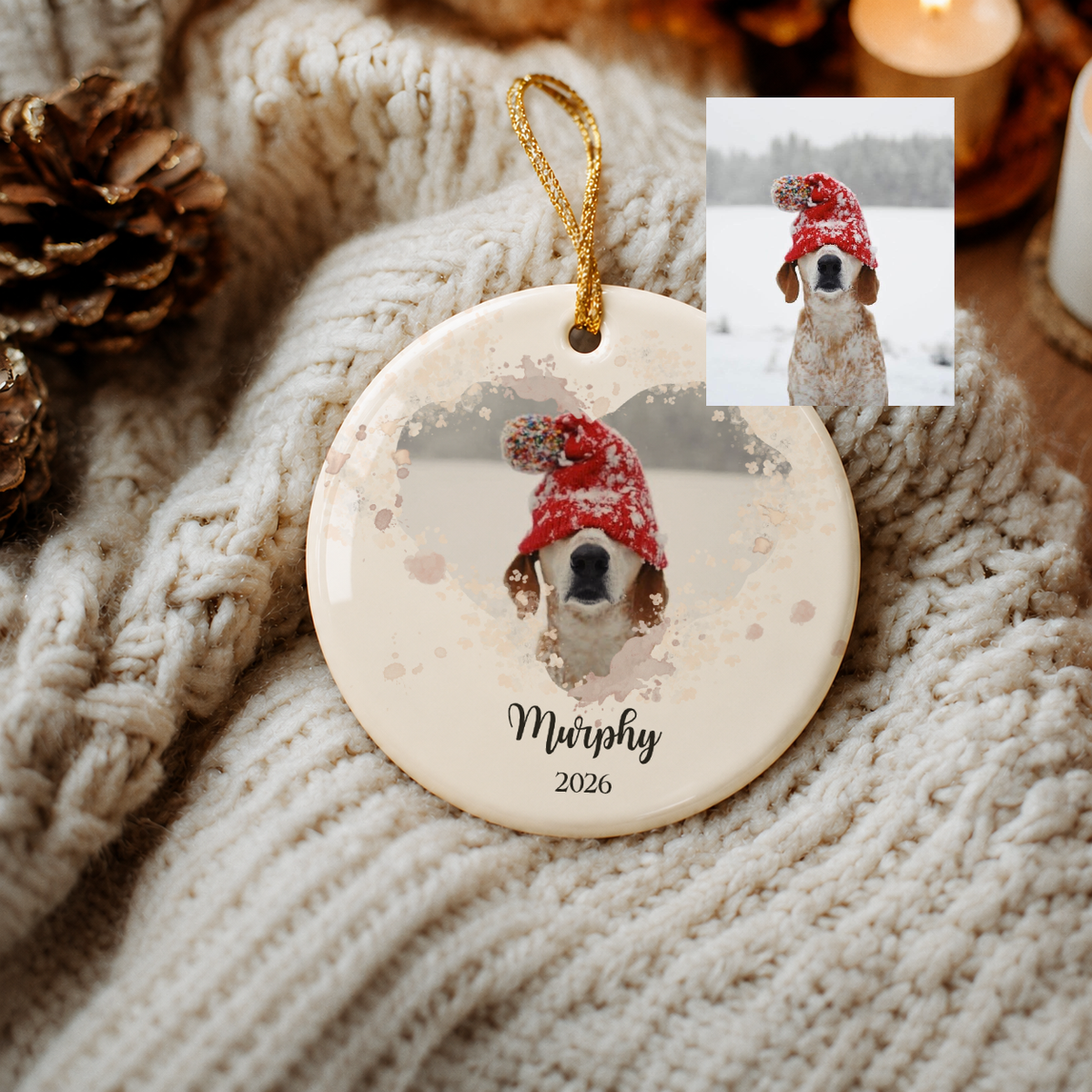Dog Photo Ornament Personalized Christmas Pet Lover Keepsake