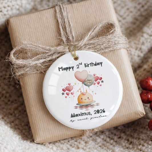 Personalized Birthday Ornament 2026, First Christmas Keepsake, Baby Milestone Gift