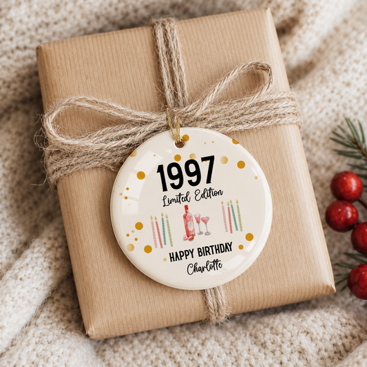 30th Birthday Gifts Ideas for Her Personalized Ceramic Ornament