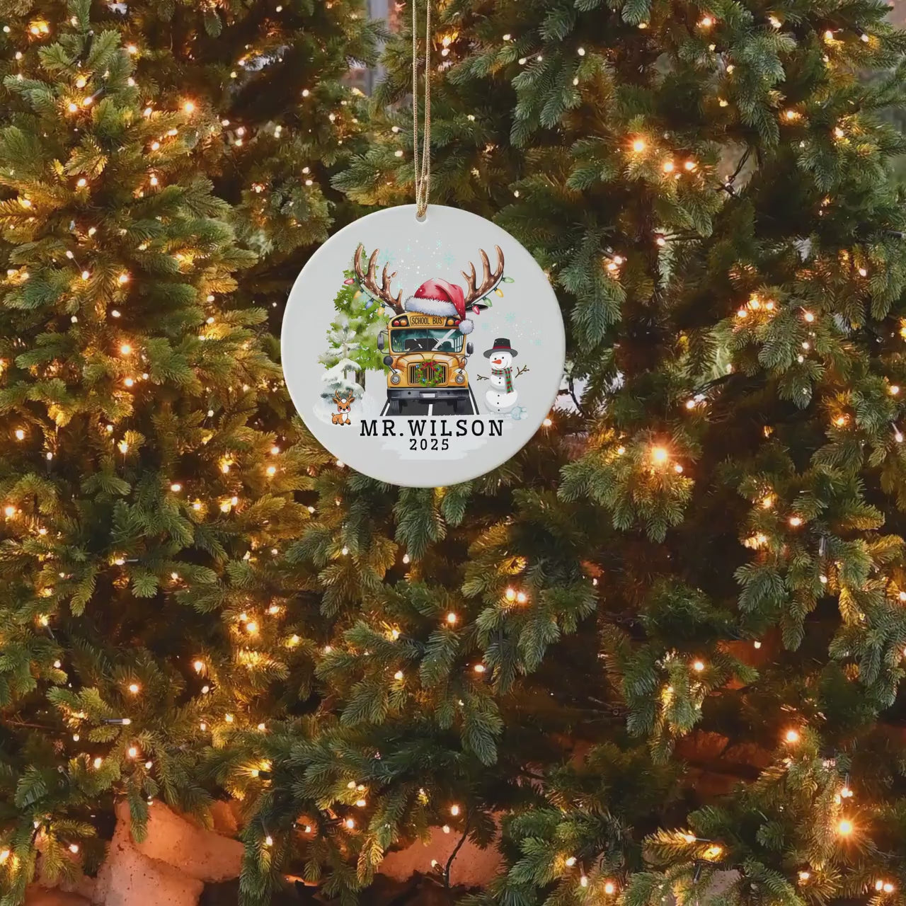 Custom School Bus Driver Christmas Ornament: School Staff Gift