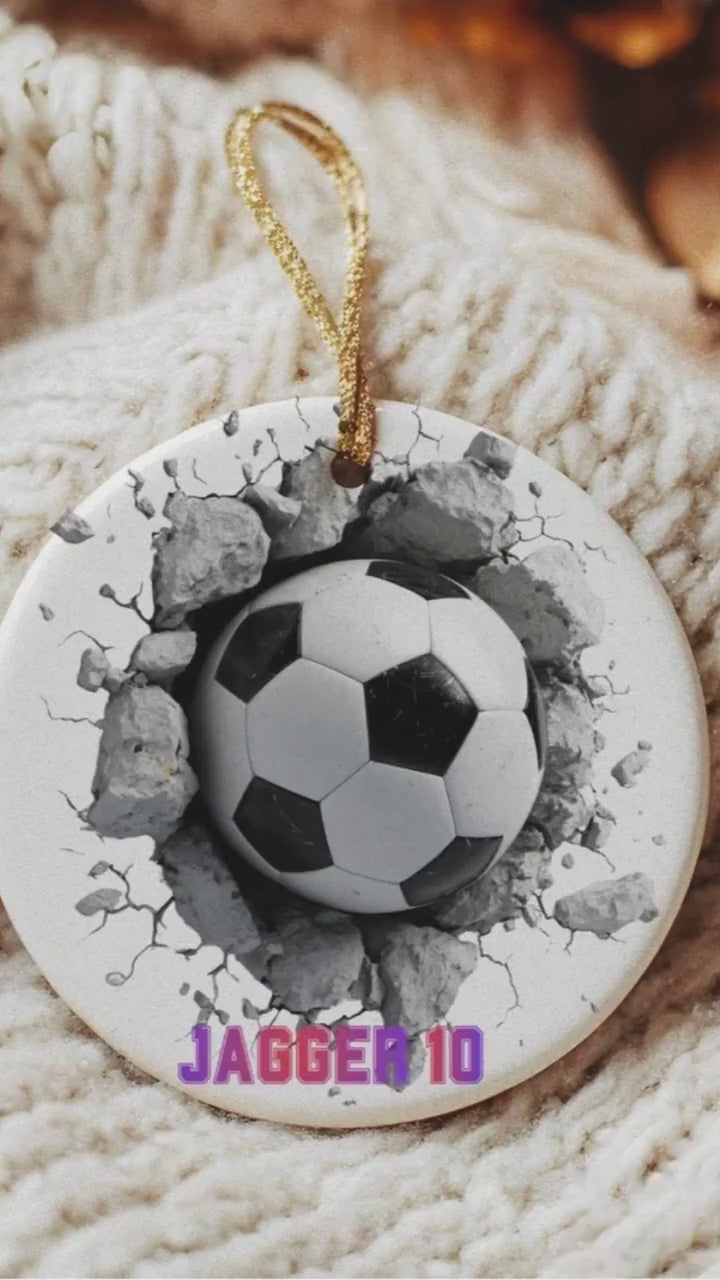 Personalized Soccer Ball Ornament: Custom Sports Keepsake, 3D Player Gift
