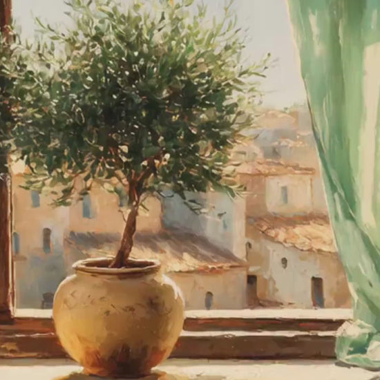 Tuscan Olive Tree; Mediterranean Still Life Digital Art Print (Digital Download) Free Greeting Card