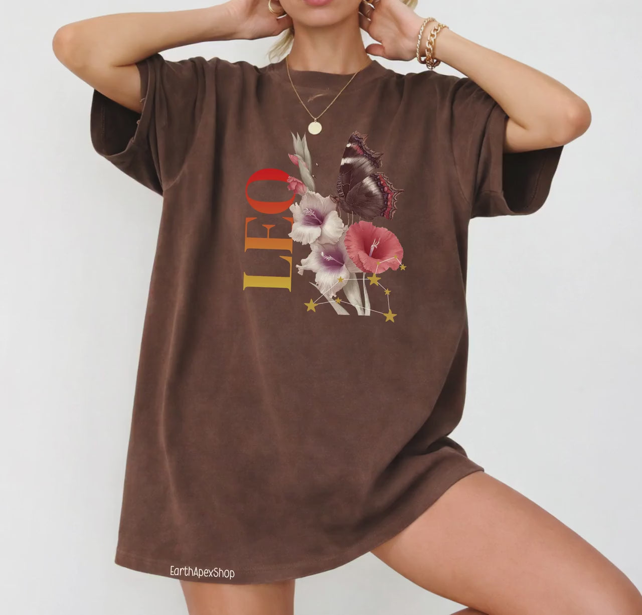 Leo July August Birth Month Flower Zodiac Constellation Shirt | Comfort Colors Tee