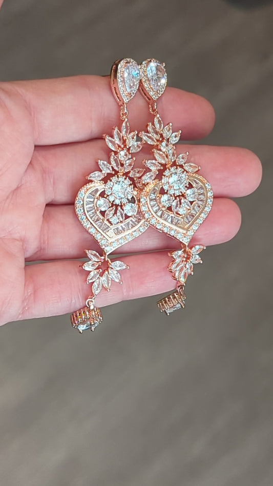 Long Statement CZ Earrings