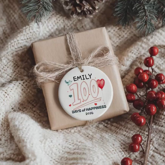 Personalized 100 Days Baby Ornament, Custom Chinese Milestone Gift