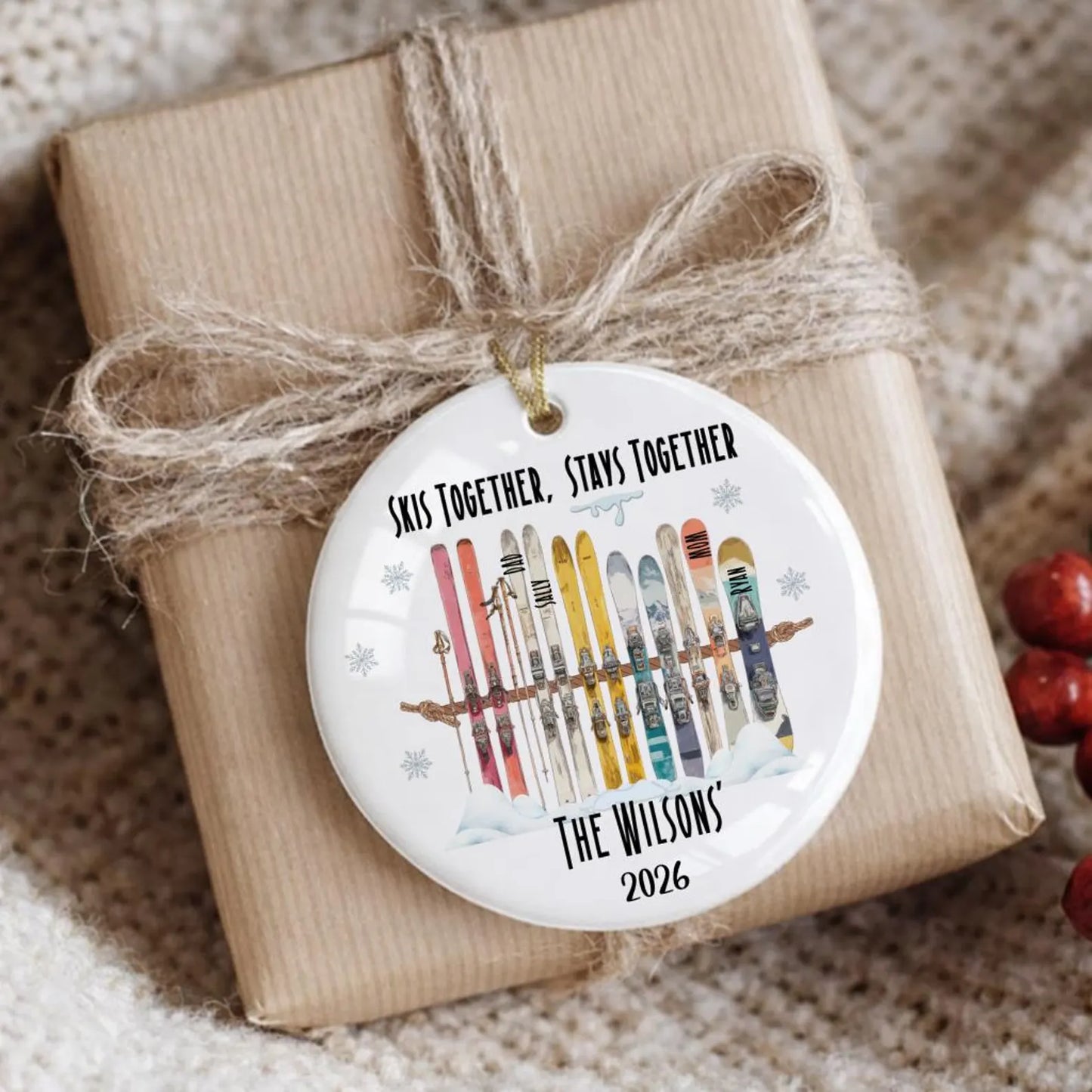 Personalized Ski Ornament • Snowboarder Keepsake
