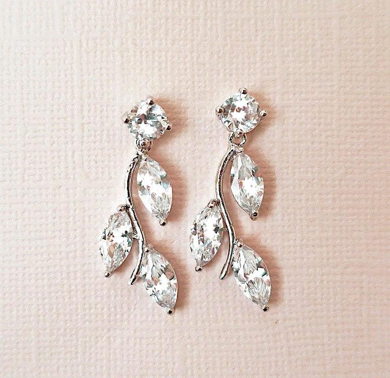 Marquise dangle bridal Earrings