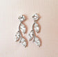 cubic zirconia leaf earrings