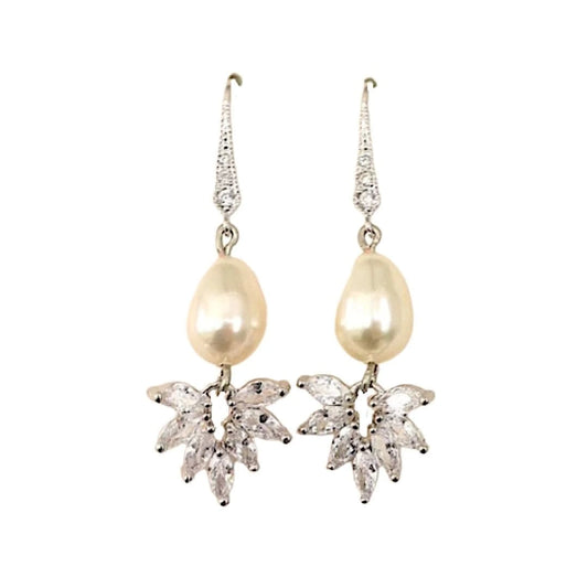 pearl drop bridal earrings