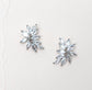 silver leaf bridal stud earrings marquise