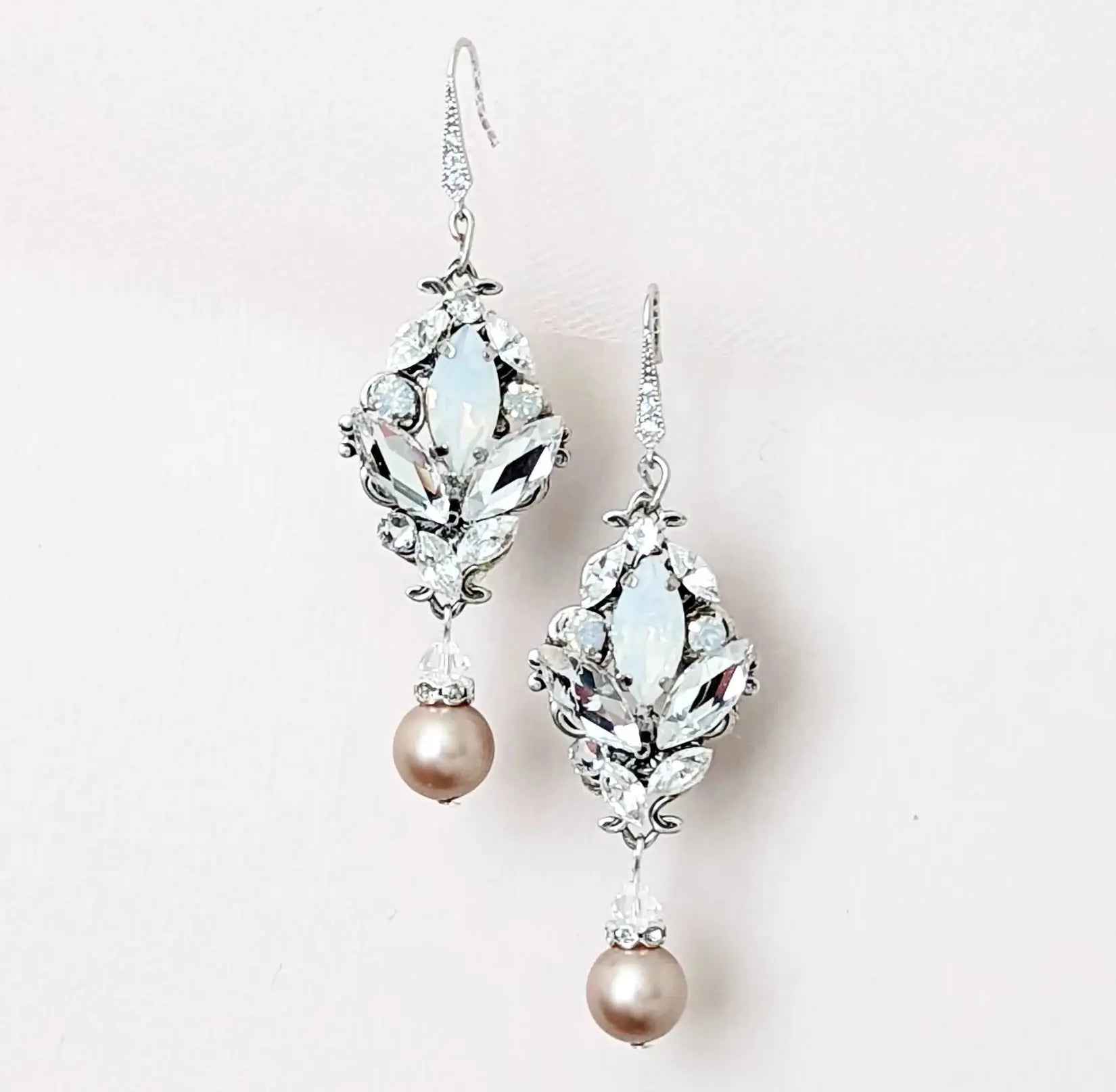 gold pearl dangle earrings