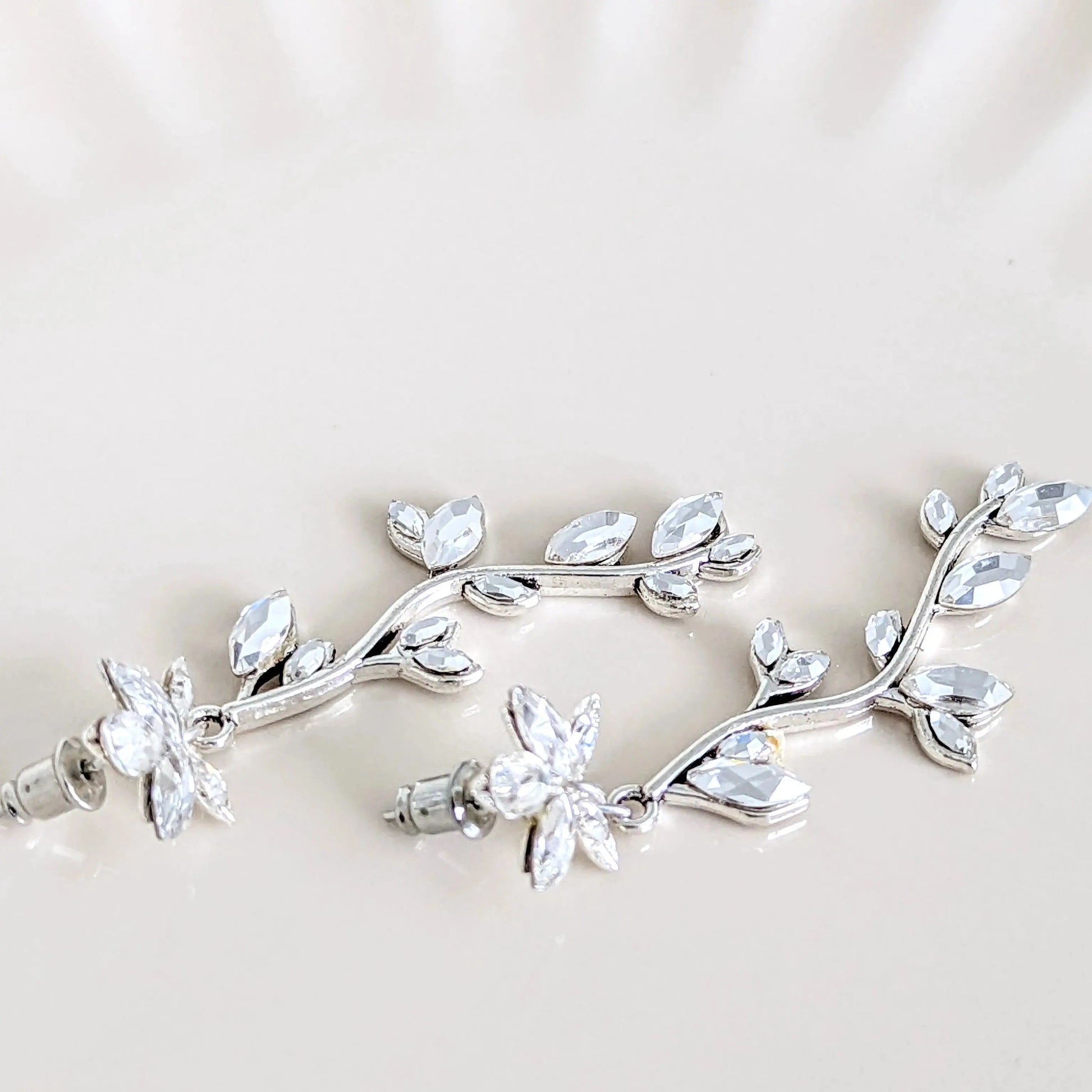Silver Wedding Earrings - JazzyAndGlitzy