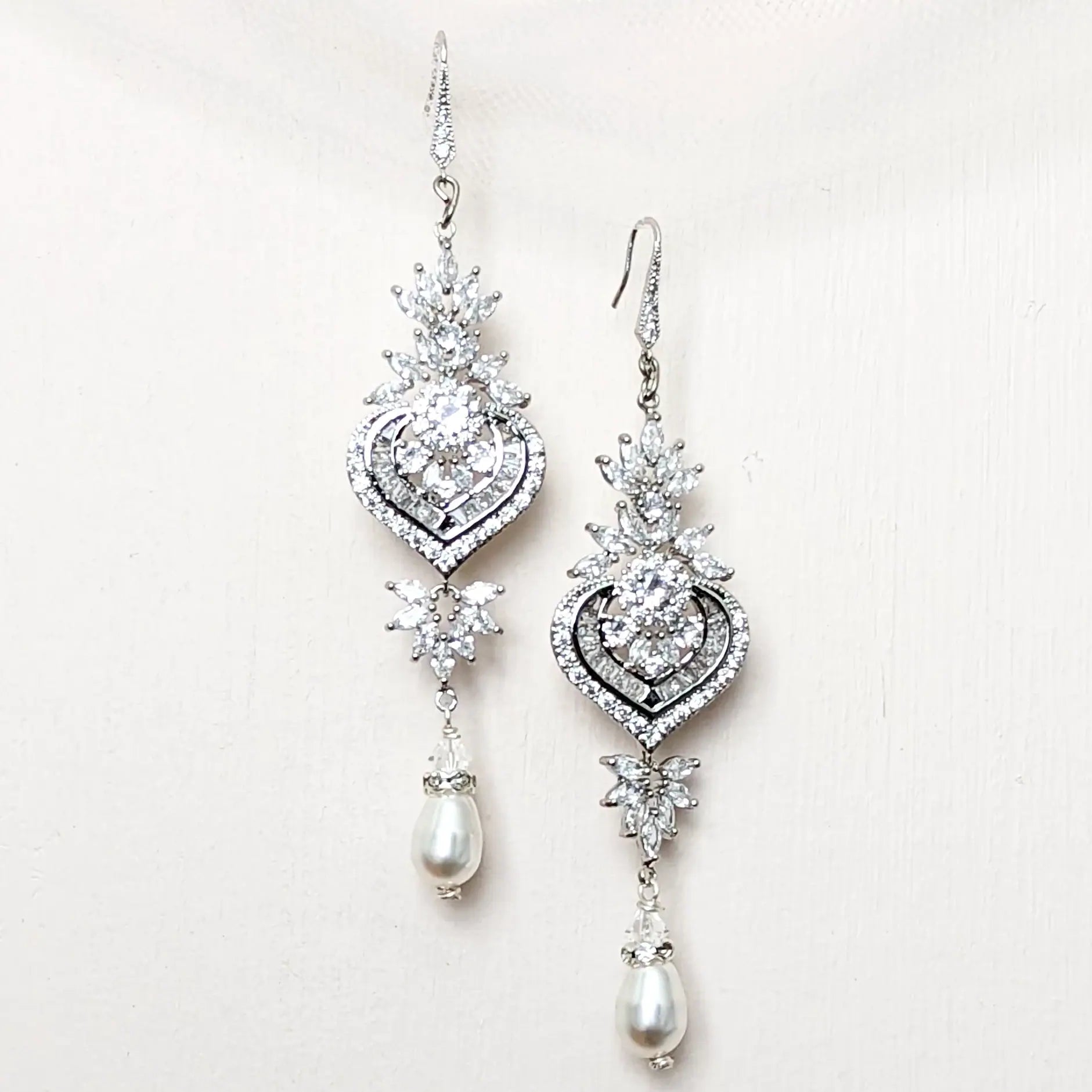 pearl and crystal earrings, bold earrings