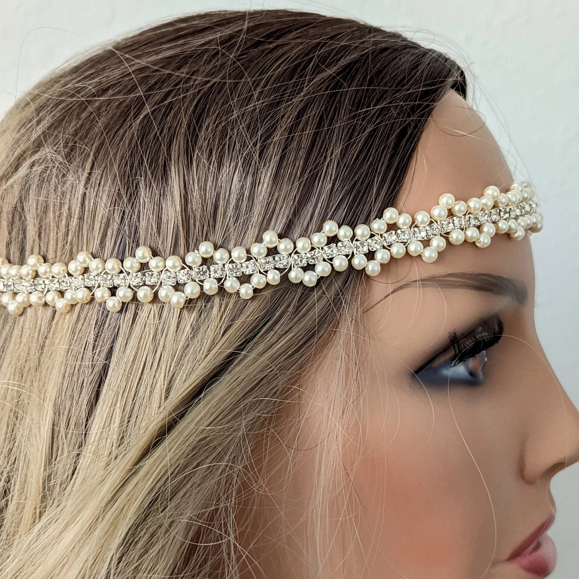 bridal headband pearl