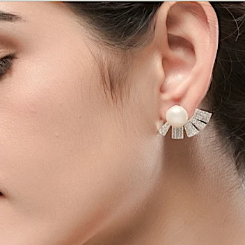 art deco pearl earrings