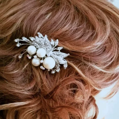 pearl leaf wedding hair comb
