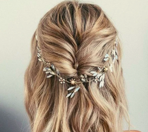 Gold Wedding Hair Vine Opal Crystal Headpiece