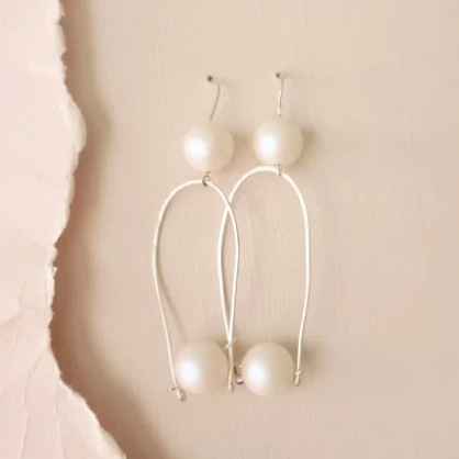 Pearl Hoop Earrings | 4727