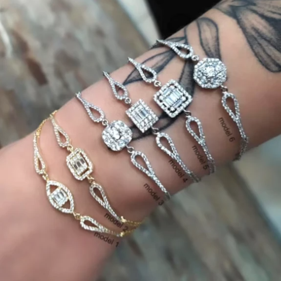Sterling silver bracelet with CZ stones