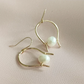 gold filled hoop earrings with pearl