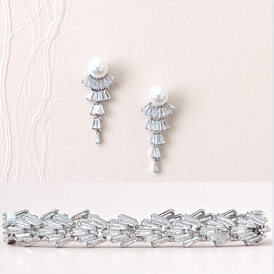 art deco bridal jewelry set