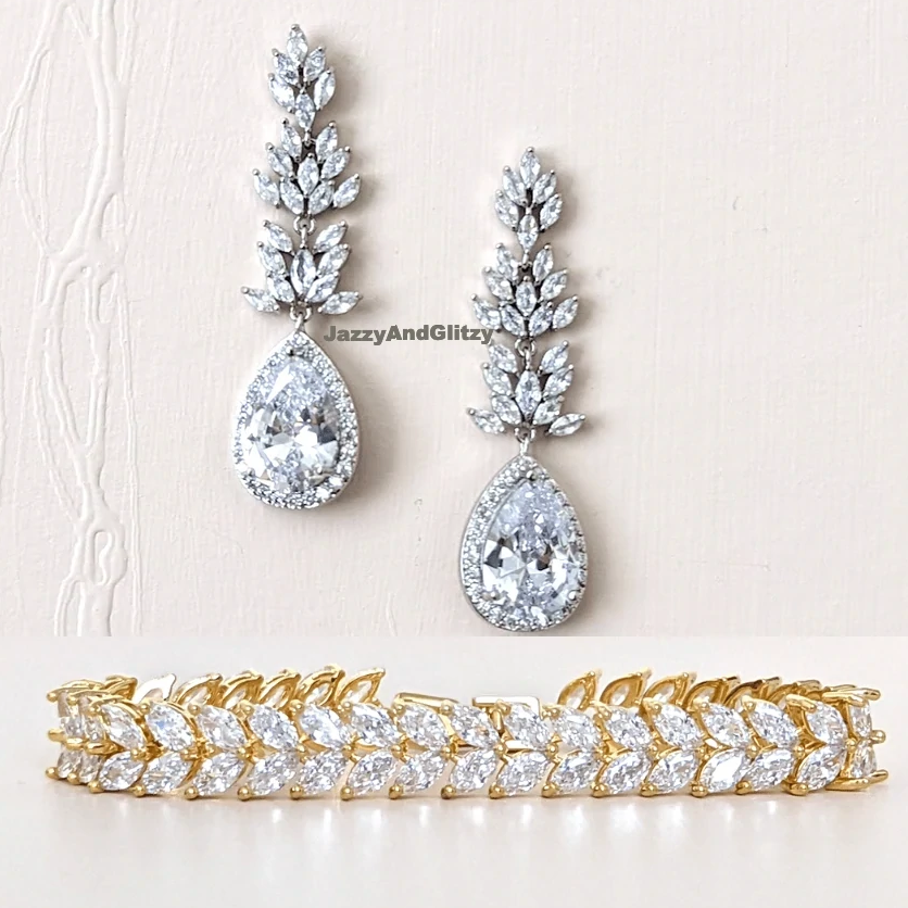 crystal bridal earrings drop