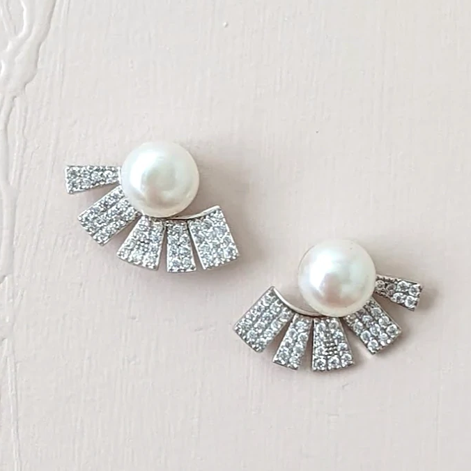 Art Deco Wedding Earrings / 4164