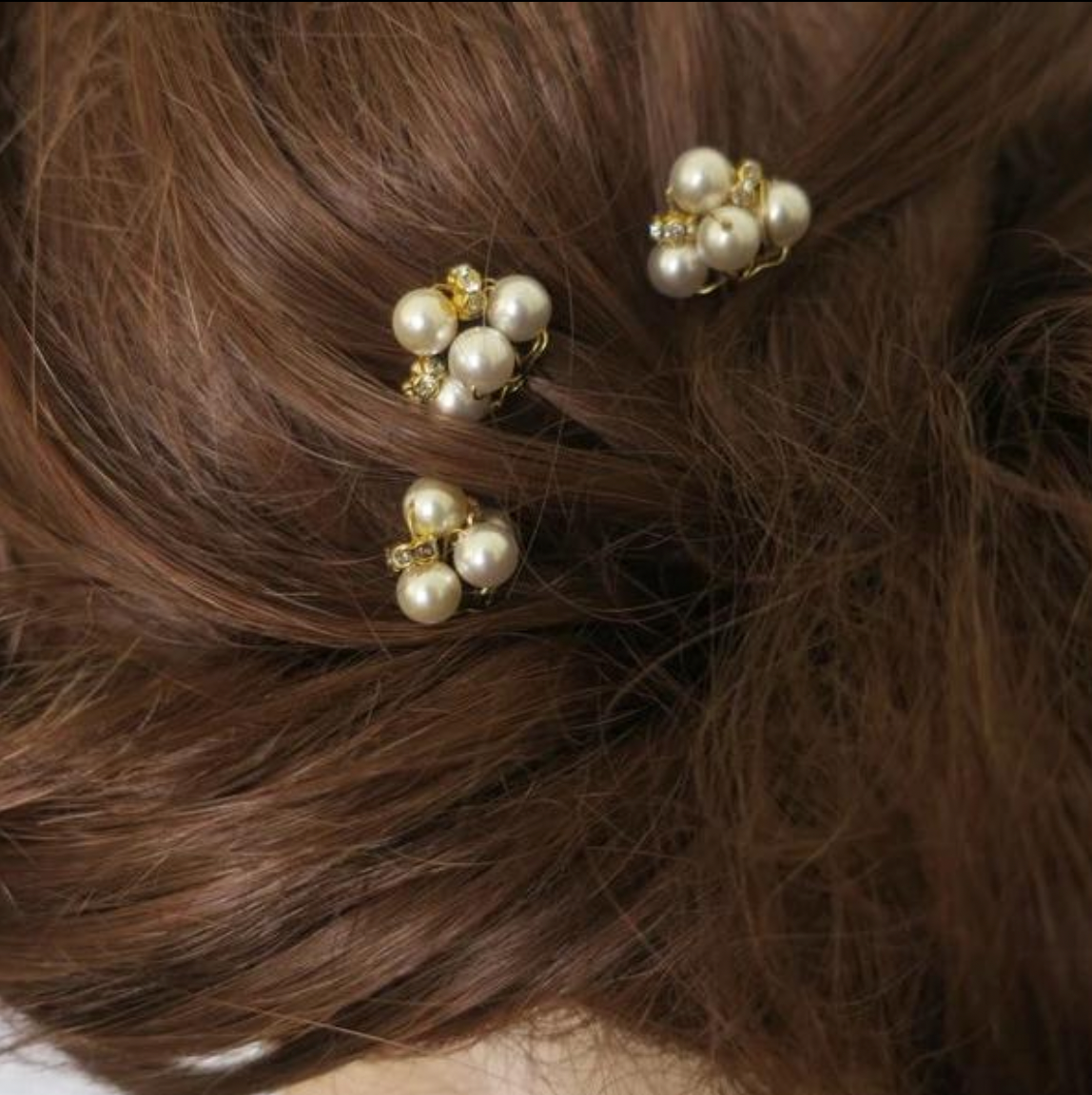 Rose Gold Bridal Pearl Hair Pins Dainty - JazzyAndGlitzy