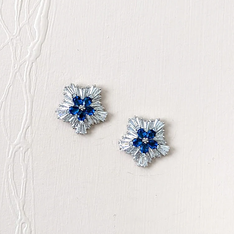 Blue Sapphire Earrings Studs
