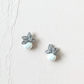 Dainty Pearl Earrings with CZ Leaf Post